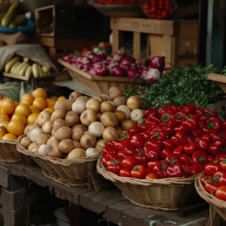 Market food arrangement agriculture.